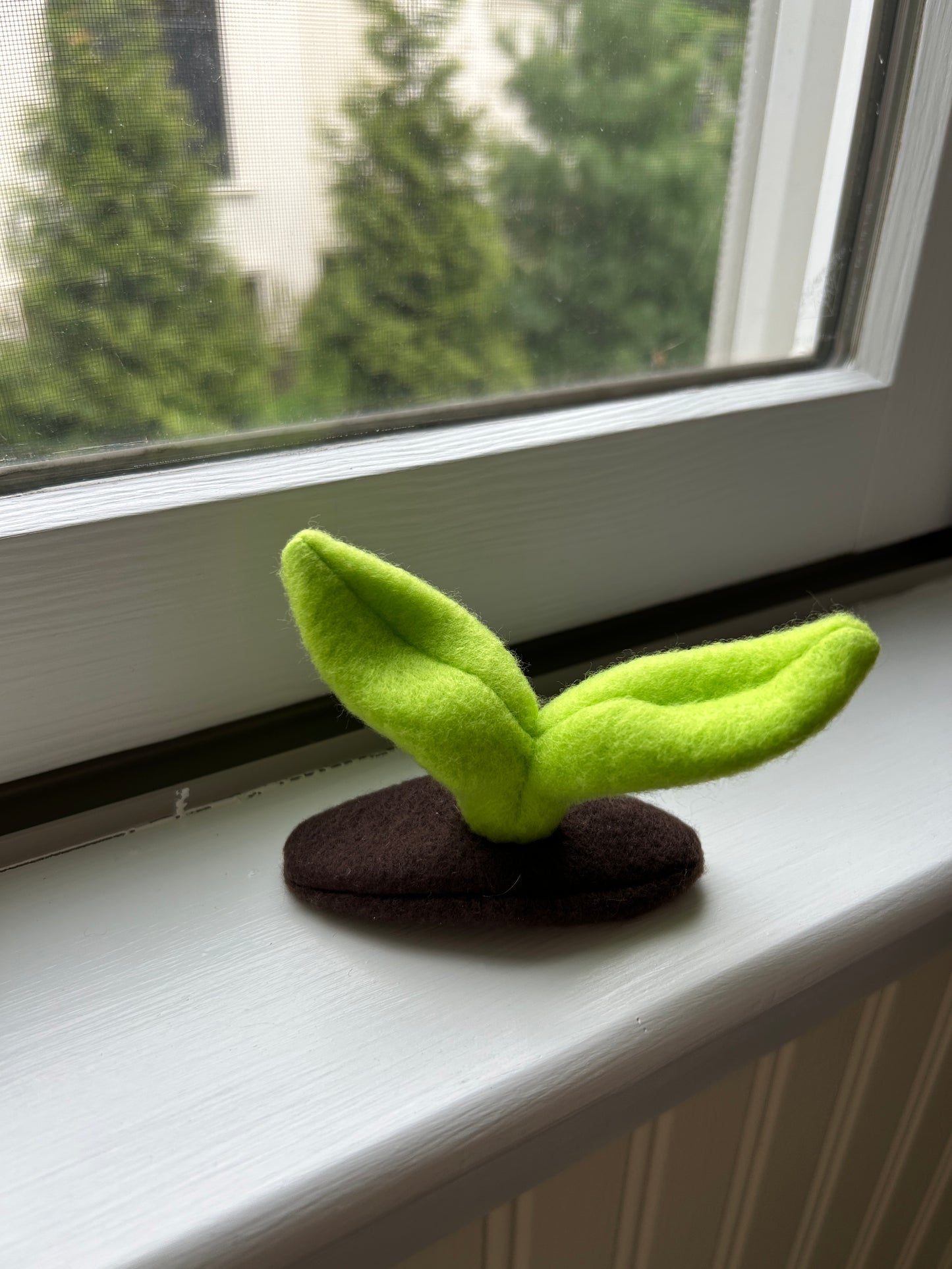 Fleece Seedling/Sprout Hair Barrette