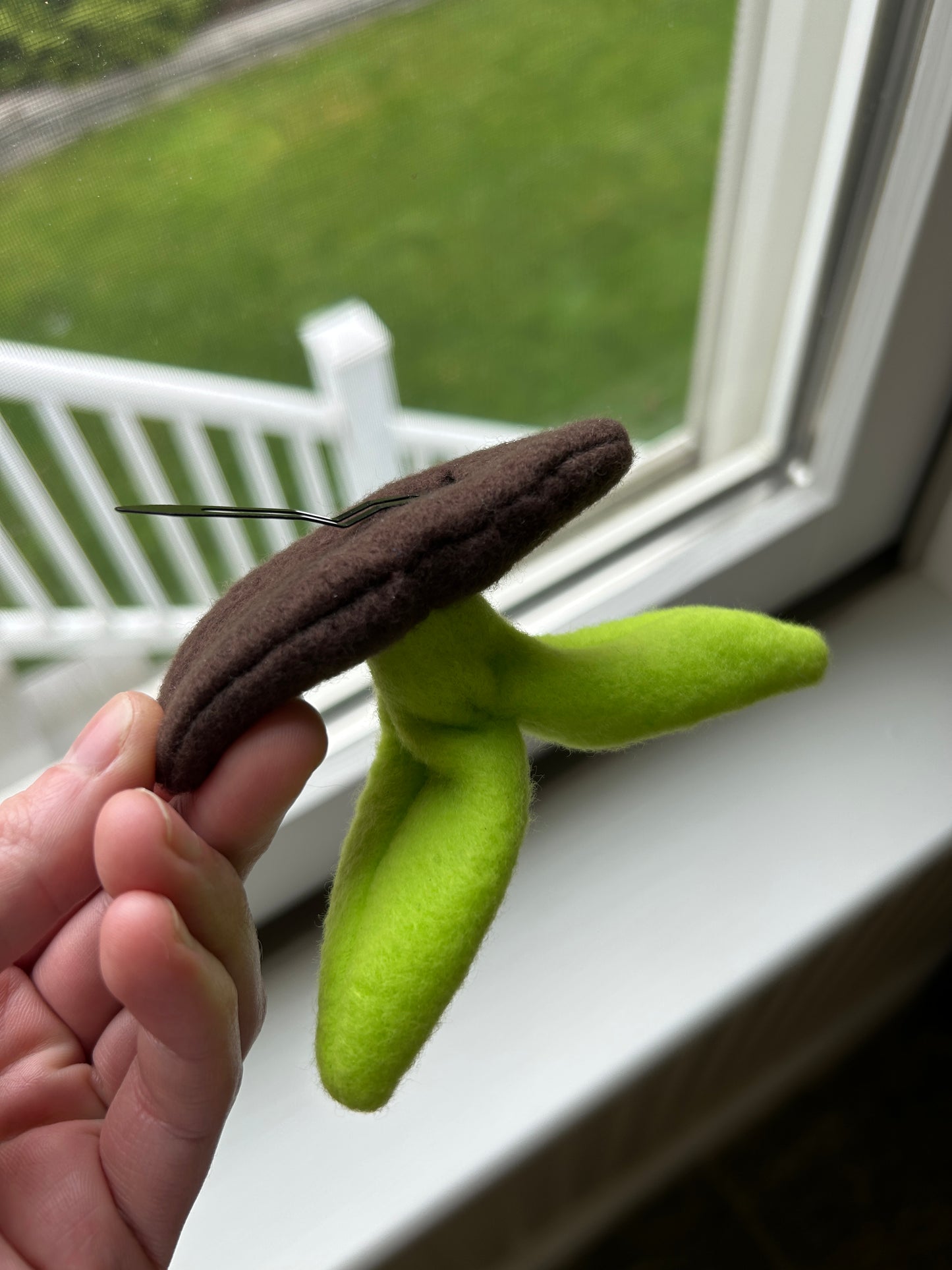 Fleece Seedling/Sprout Hair Barrette